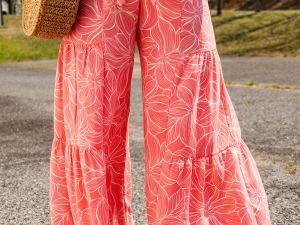 Moodiâ„¢ | Wijde Bloemenprint Broek