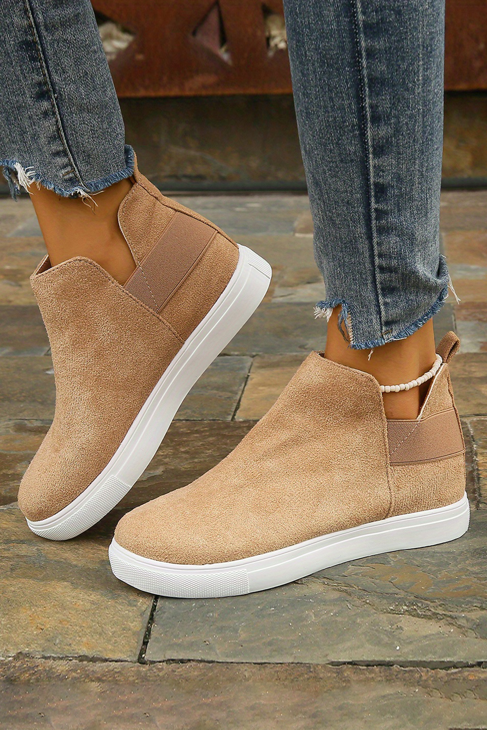 Sienna™ | Camel High Top Slip-on Sneakers - Afbeelding 4