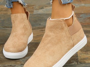Sienna™ | Camel High Top Slip-on Sneakers