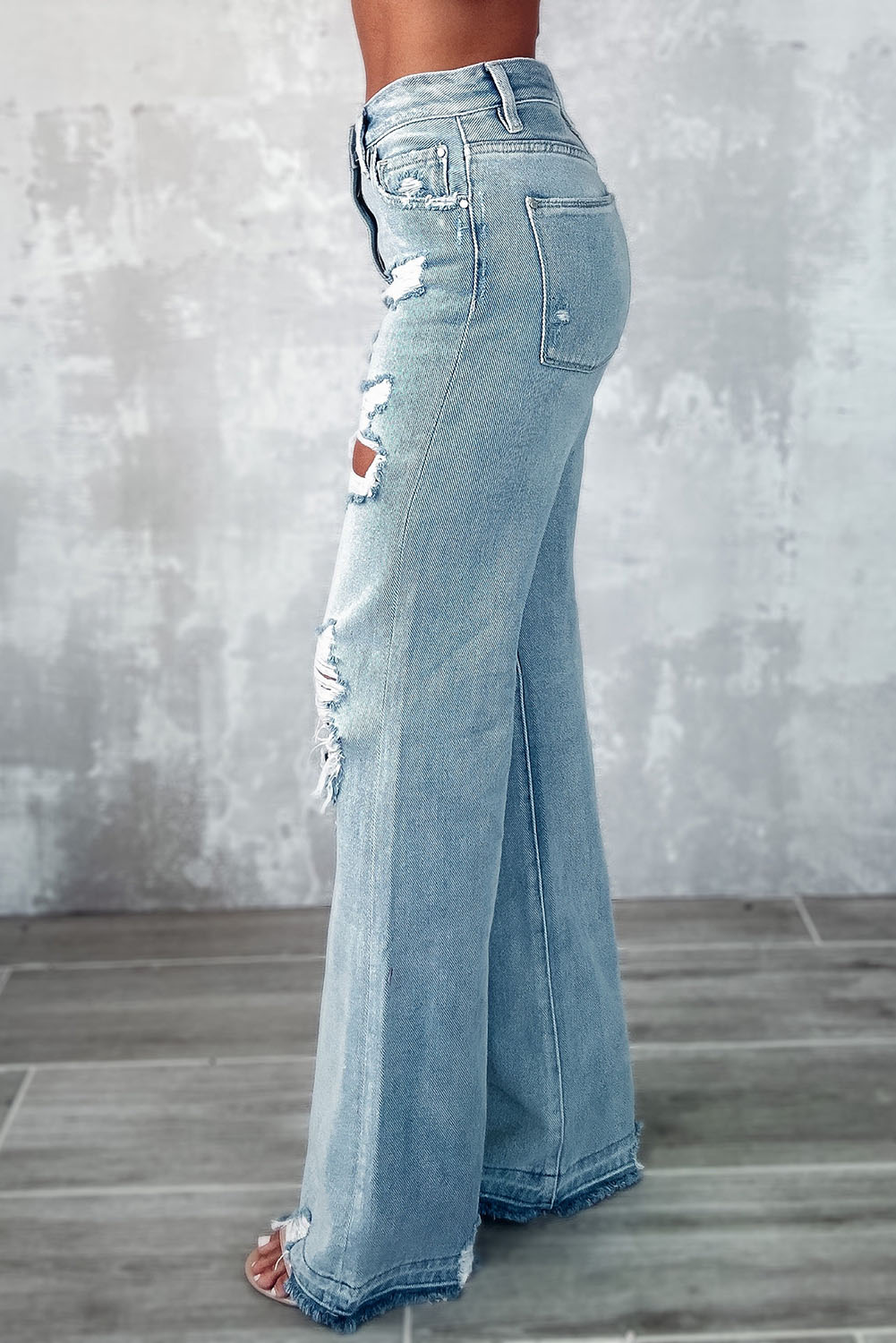 Aurélia™ | Sky Blue Wide Leg Jeans - Afbeelding 4