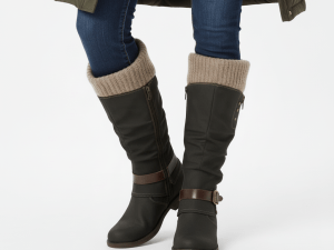 Eloria™ | Gebreide Laarzen met Chunky Hak en Rits