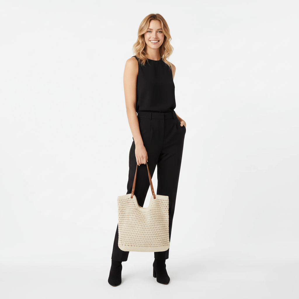 Isla™ | Handgemaakte Rieten Schoudertas met Grote Capaciteit