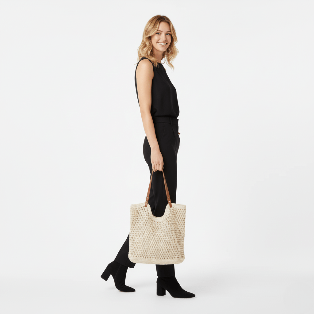 Isla™ | Handgemaakte Rieten Schoudertas met Grote Capaciteit - Afbeelding 2