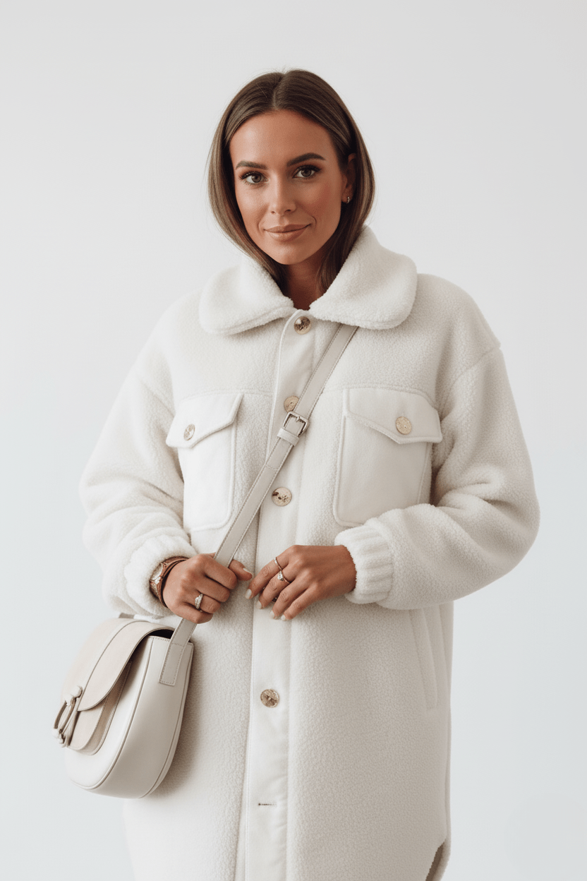 Leona™ | Witte Fleece Jas