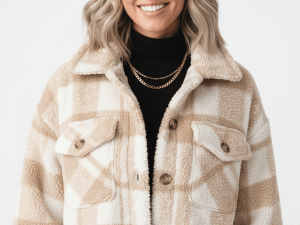 Lunara™ | Geruite Sherpa Jas