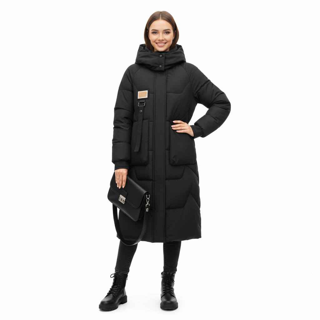Noelle™ | Gewatteerde Lange Donsjas met Grote Zakken - Afbeelding 2