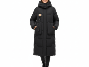 Noelle™ Gewatteerde Lange Donsjas met Grote Zakken