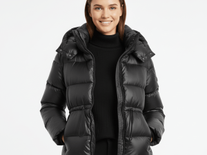 Noiré™ | Getailleerde Zwarte Donsjas