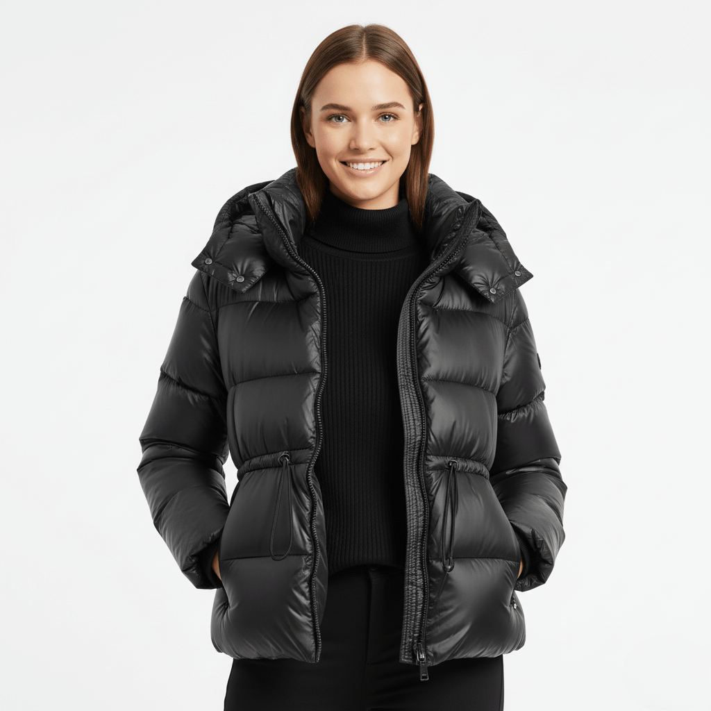 Noiré™ | Getailleerde Zwarte Donsjas