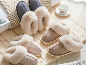 Cosylinâ„¢ | Warme Katoenen Sloffen met Bontvoering