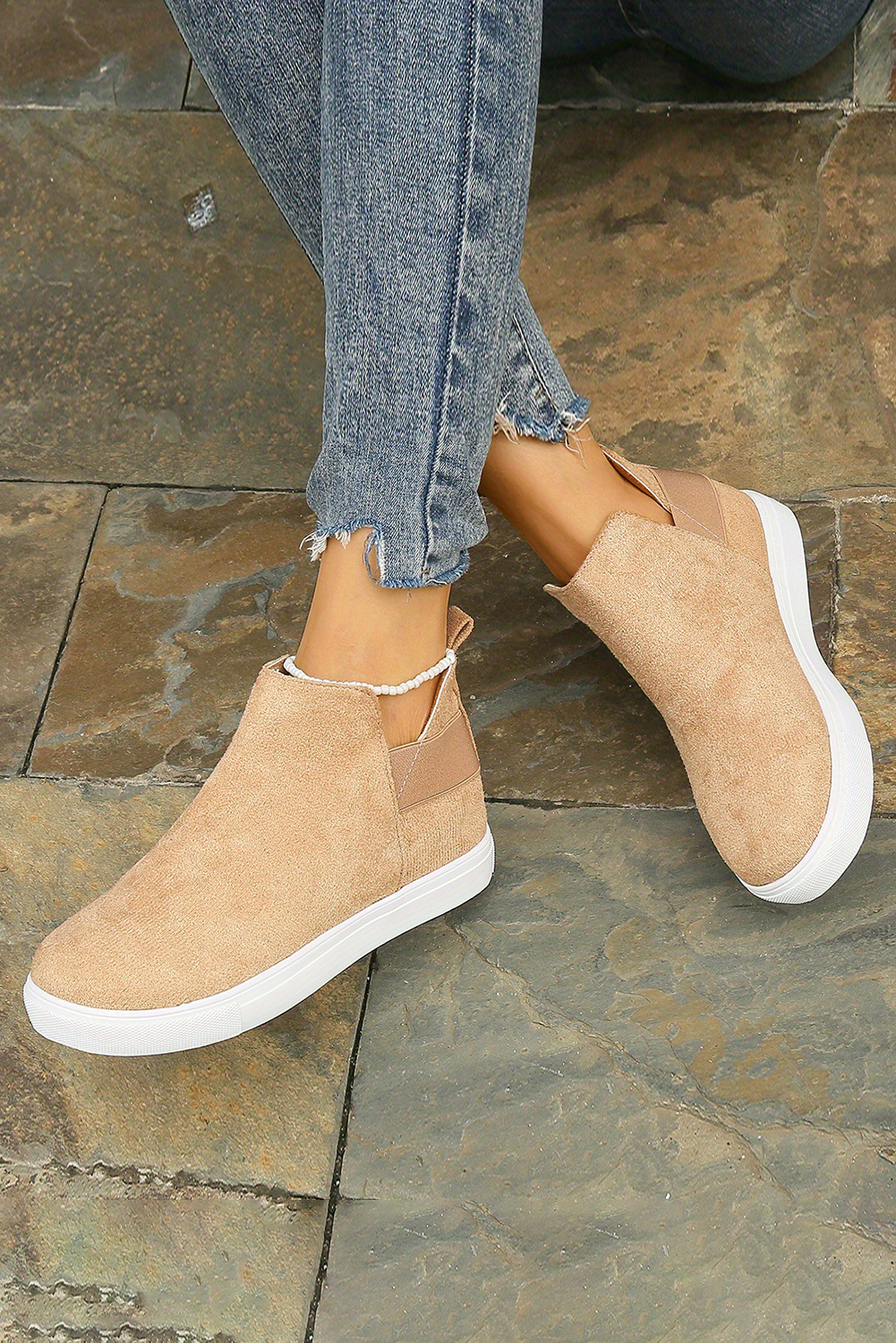 Sienna™ | Camel High Top Slip-on Sneakers - Afbeelding 6