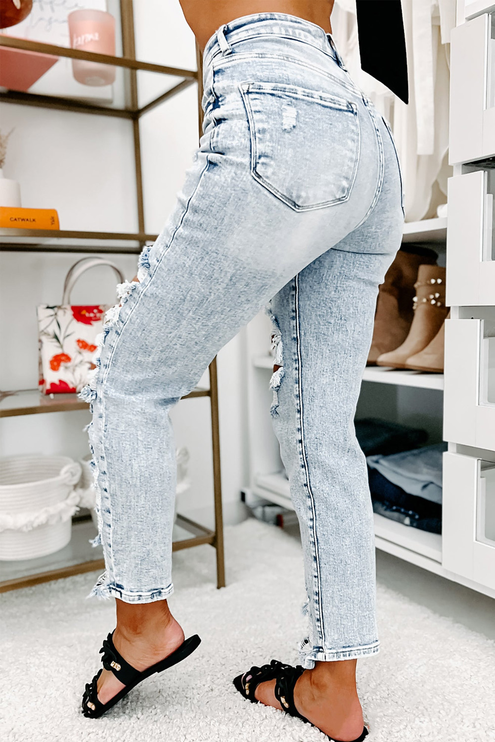 Novea™ | Sky Blue Vintage Skinny Jeans - Afbeelding 2