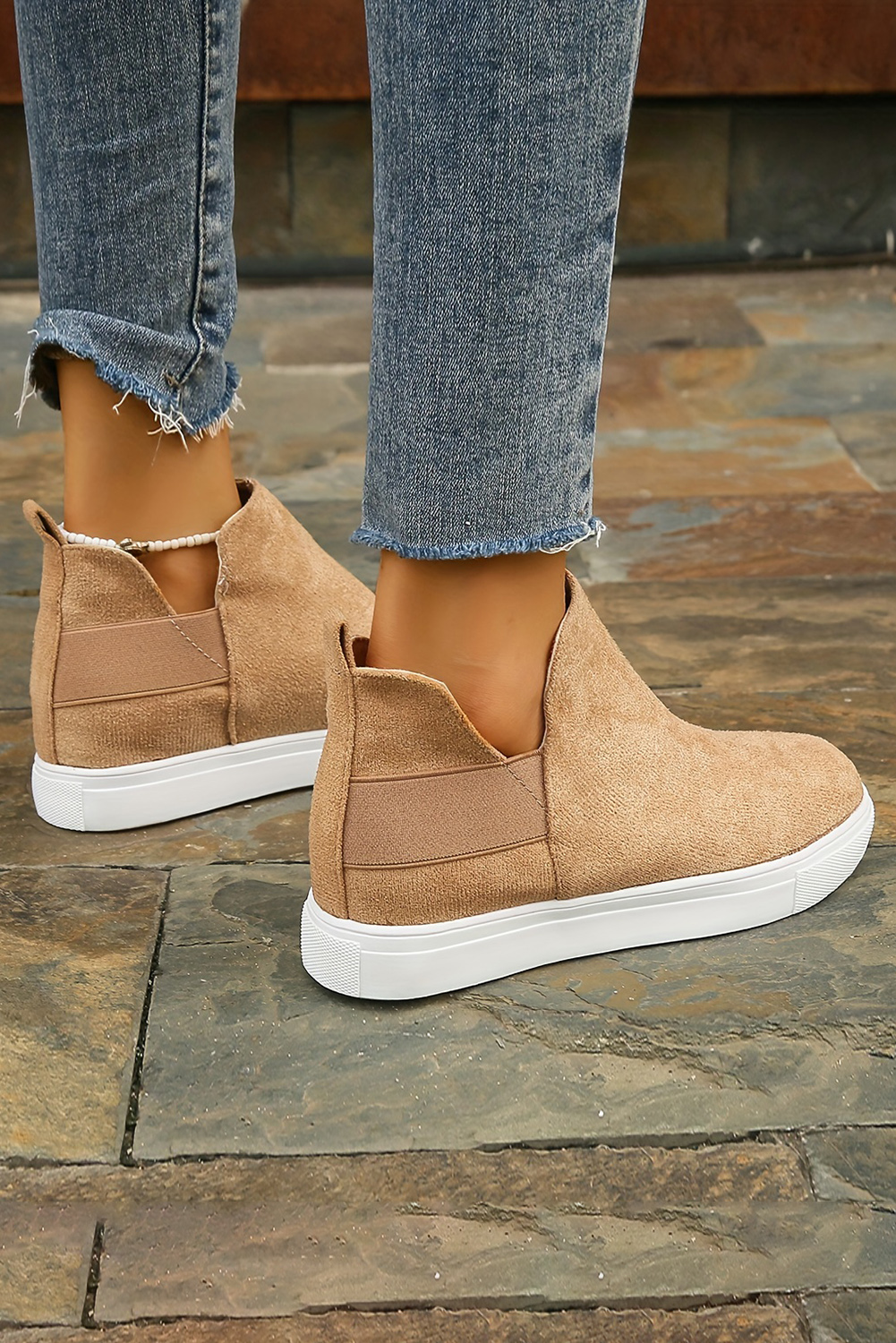Sienna™ | Camel High Top Slip-on Sneakers - Afbeelding 3