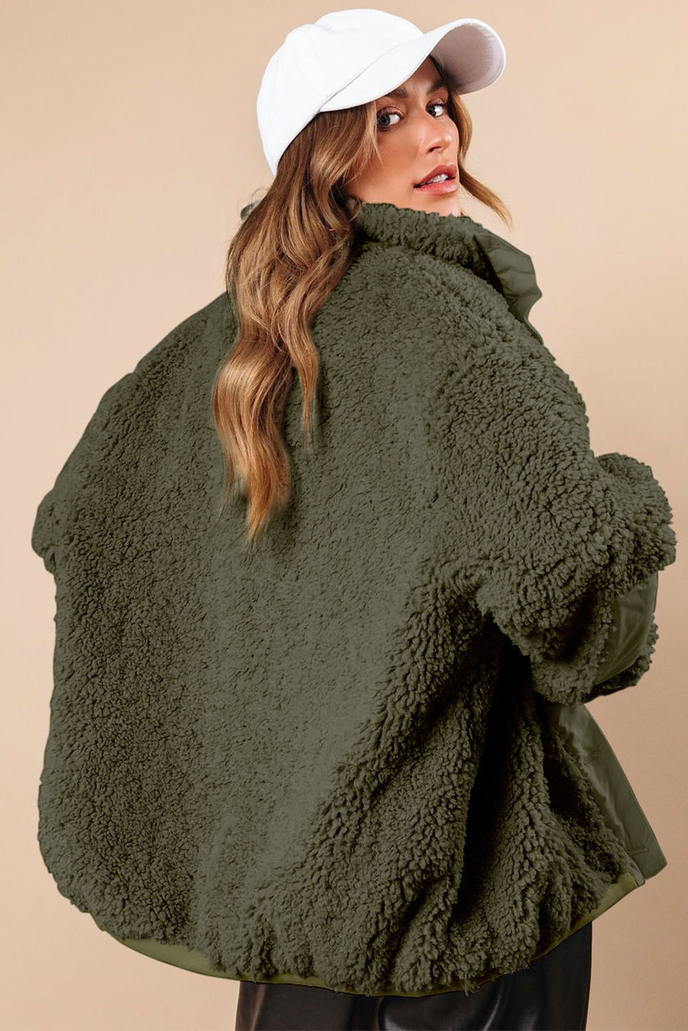 Rivana™ | Groene Sherpa Jas met Patchdetails - Afbeelding 2