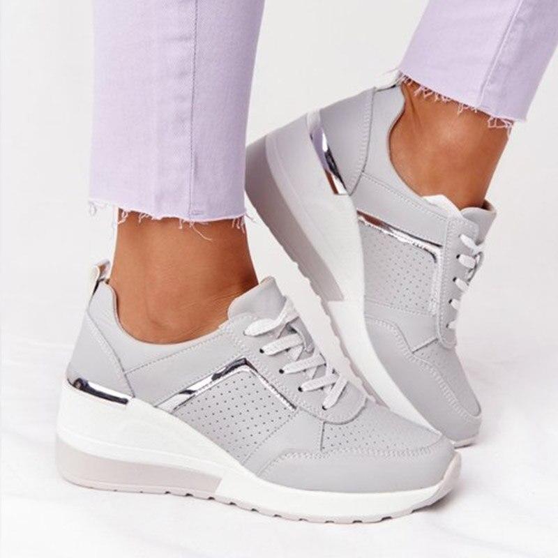 Nanti™ | Dames Sleehak Sneakers met Mesh & Metallic Accenten - Afbeelding 3