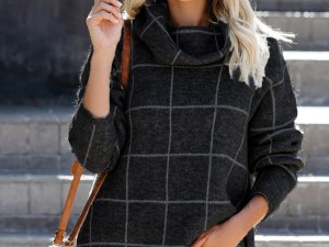 NoirGridâ„¢ | Zwarte Coltrui met Ruitpatroon