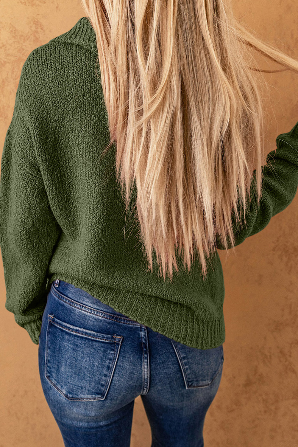 Liora™ | Groene Gebreide Trui met Ritssluiting - Afbeelding 5