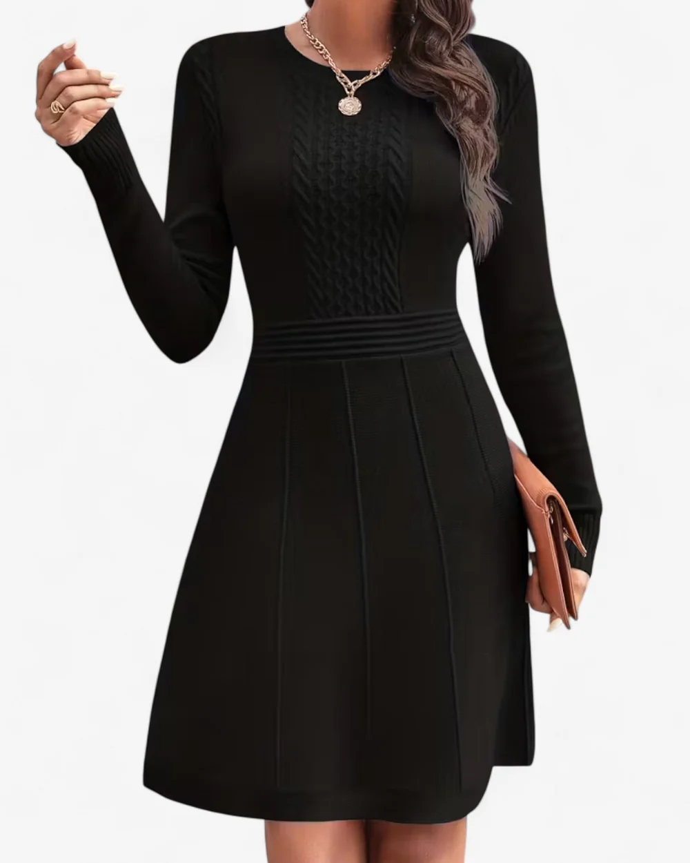 Mirella™ | Gebreide A-Lijn Midi Jurk