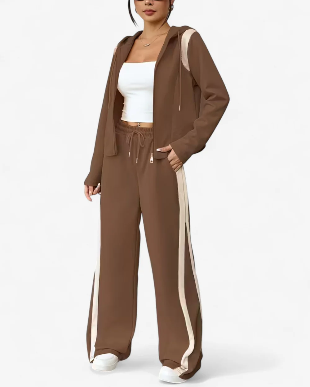 Rivana™ | Colorblock Lounge Set met Rits - Afbeelding 2